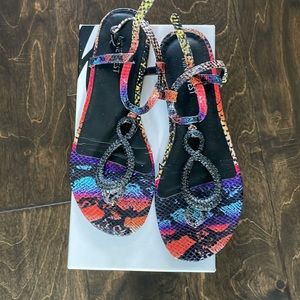 Nine West multicolored snakeskin design leather sandals